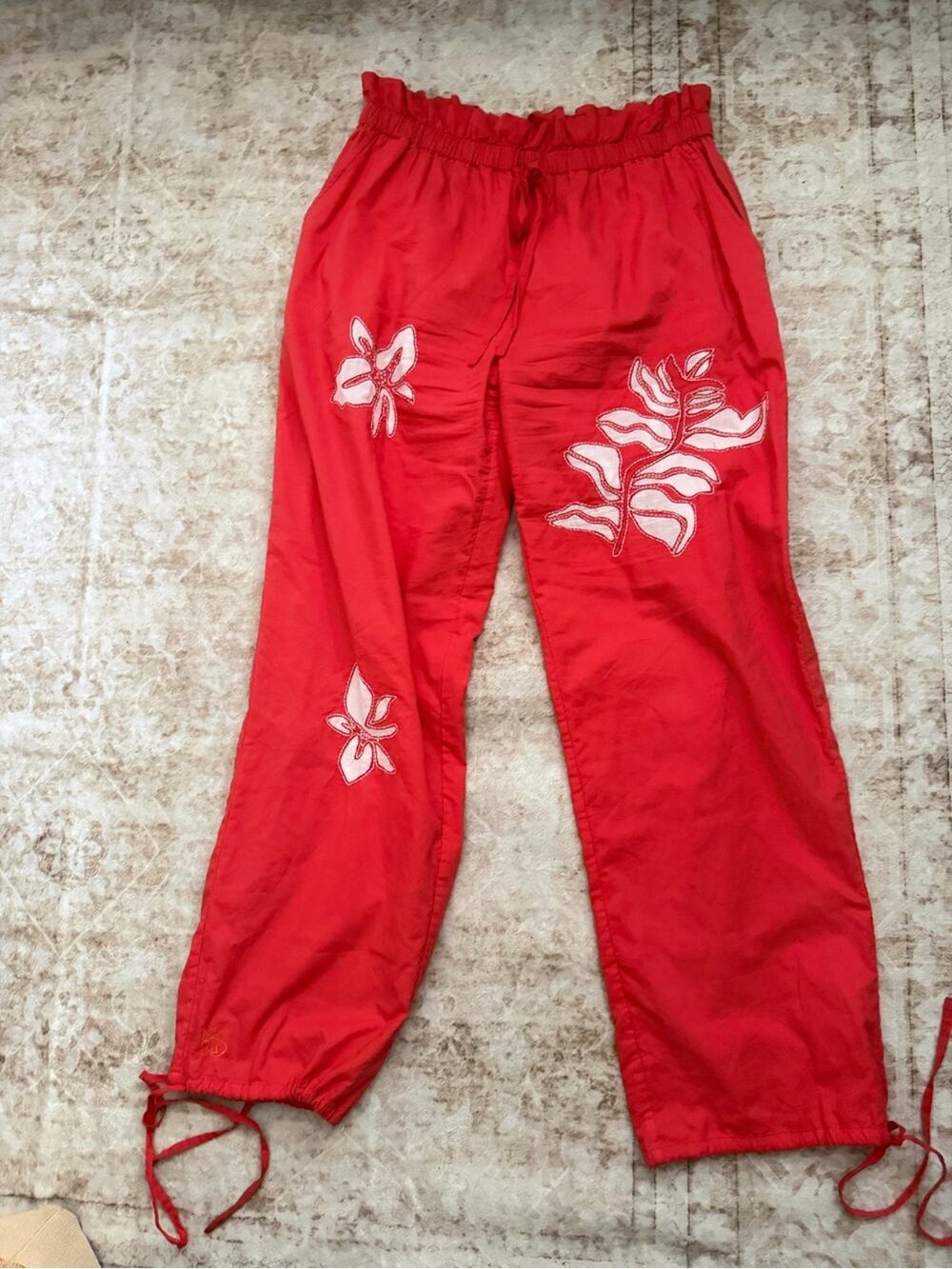Coniglio Palm Beach Cotton Drawstring Ankle-Tie Pants
